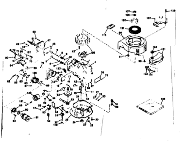 Basic Engine Diagram and Parts List for 143223012  Craftsman Engine