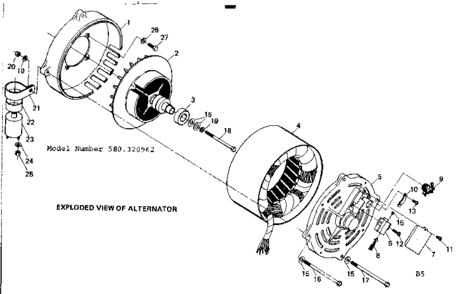 Part Location Diagram of 39637 Generac OBS ROTOR & FAN ASY