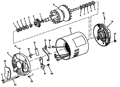 Unit Parts Diagram and Parts List for 816612  Craftsman Power Motor