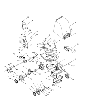 Nozzle/impeller/bag Diagram and Parts List for 247770990  Craftsman Leaf Blower / Vacuum