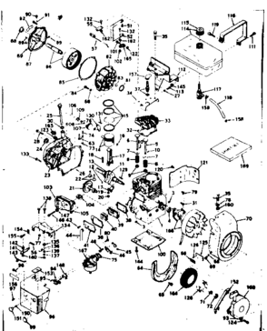 Basic Engine Diagram and Parts List for 143586172  Craftsman Engine