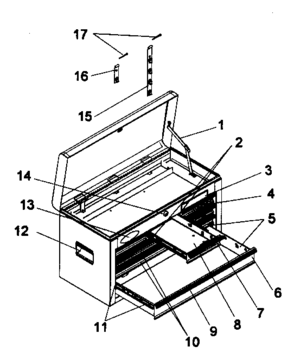Tool Chest Diagram and Parts List for 706618053  Craftsman Tool Stand & Cart