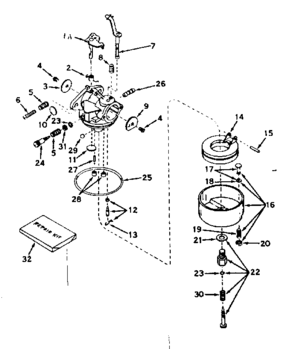Carburetor No. 631067a Diagram and Parts List for 143576052  Craftsman Engine
