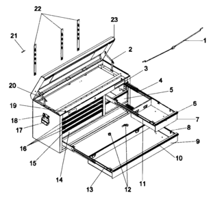 Tool Chest Diagram and Parts List for 706619681  Craftsman Tool Stand & Cart