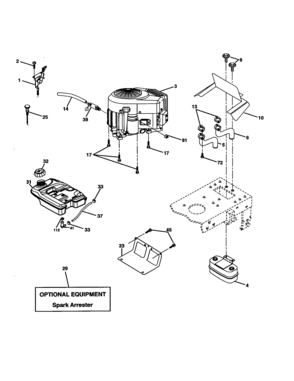 Engine Diagram and Parts List for 917277460  Craftsman Lawn Tractor