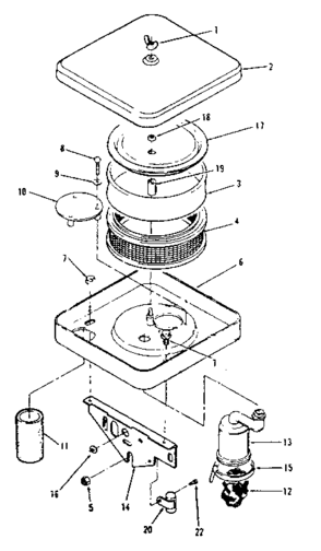 Air Cleaner Diagram and Parts List for 73910896B  Craftsman Engine