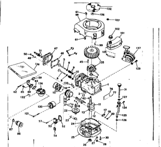 Part Location Diagram of 32753A Craftsman Blower housing