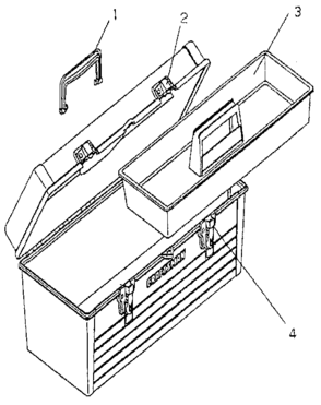 19" Plastic Handbox Diagram and Parts List for 70665083CO  Craftsman Tool Stand & Cart