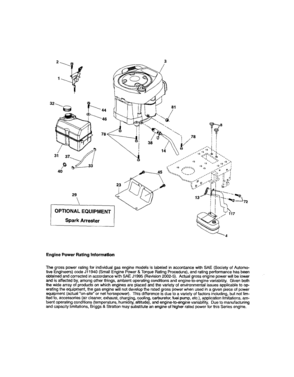 Engine Diagram and Parts List for 917253510  Craftsman Lawn Mower