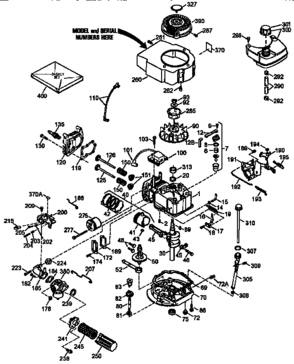 Replacement Parts Diagram and Parts List for 143944028  Craftsman Engine