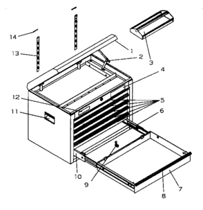 Tool Chest Diagram and Parts List for 706956920  Craftsman Tool Stand & Cart