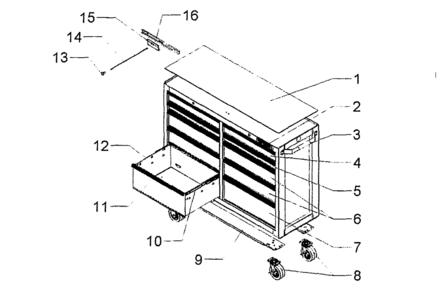 Part Location Diagram of 1008228 Craftsman Tool chest mat
