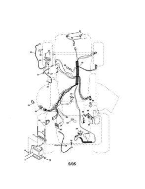 Electrical Diagram and Parts List for 917274660  Craftsman Lawn Tractor