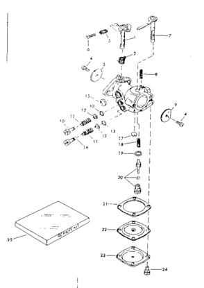 Carburetor Diagram and Parts List for 91760031  Craftsman Chainsaw