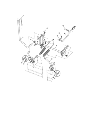 Lift Assembly Diagram and Parts List for 917276900  Craftsman Lawn Tractor