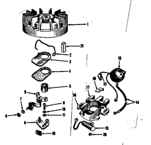 Uses No. 27986 Magneto. Diagram and Parts List for 14343700  Craftsman Engine