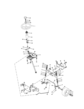 Steering Assembly Diagram and Parts List for 917272082  Craftsman Lawn Tractor