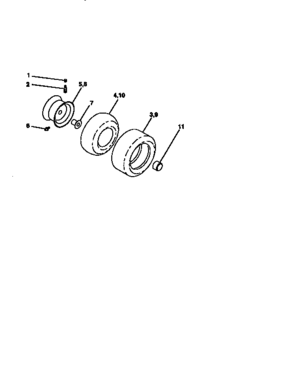 Wheels And Tires Diagram and Parts List for 917270621  Craftsman Lawn Tractor