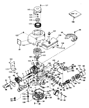 Basic Engine Diagram and Parts List for 14370252H  Craftsman Engine
