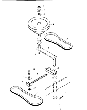 Pulley Housing Diagram and Parts List for 53696330  Craftsman Lawn Mower