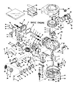 Basic Engine Diagram and Parts List for 143102200  Craftsman Engine
