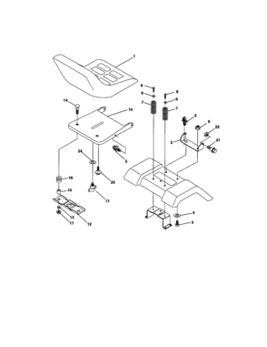 Seat Assembly Diagram and Parts List for 917272064  Craftsman Lawn Tractor