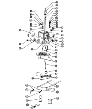Base Assy Diagram and Parts List for 32027680  Craftsman Router
