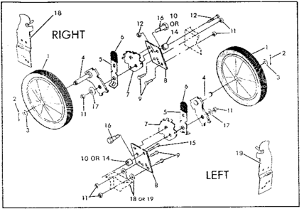 Wheel Assembly Diagram and Parts List for 91733721  Craftsman Lawn Tractor