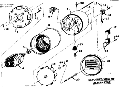 Stator Assembly Diagram and Parts List for 580320421  Craftsman Engine