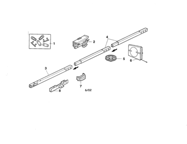 Rail Assembly Diagram and Parts List for 13953959SRT  Craftsman Garage Door Opener