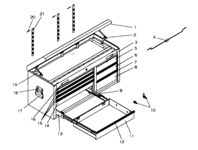 Tool Chest Diagram and Parts List for 706825070  Craftsman Tool Stand & Cart