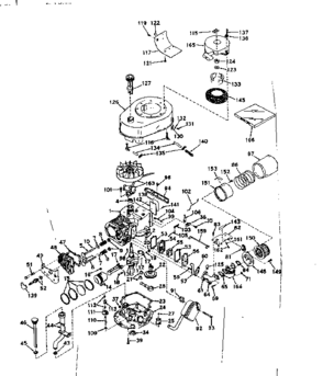 Basic Engine Diagram and Parts List for 143176022  Craftsman Engine