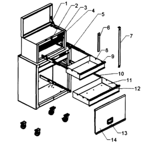 Tool Chest Diagram and Parts List for 7063101303  Craftsman Tool Stand & Cart