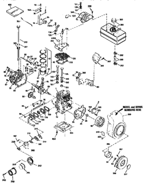 Replacement Parts Diagram and Parts List for 143946005  Craftsman Engine