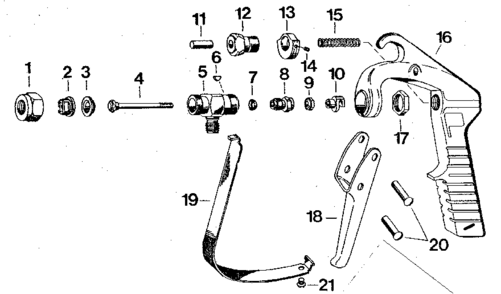 Trigger Main Stem Assembly Diagram and Parts List for 471447240  Craftsman Pressure Washer