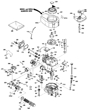 Replacement Parts Diagram and Parts List for 143434392  Craftsman Engine