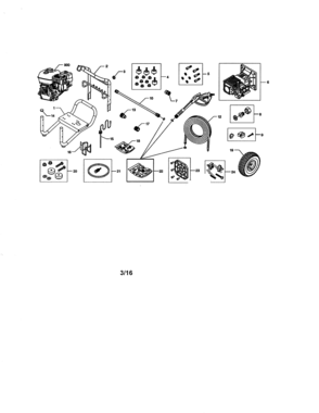 Main Unit Diagram and Parts List for 580754990  Craftsman Pressure Washer