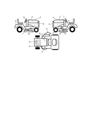 Decals Diagram and Parts List for 917273790  Craftsman Lawn Tractor