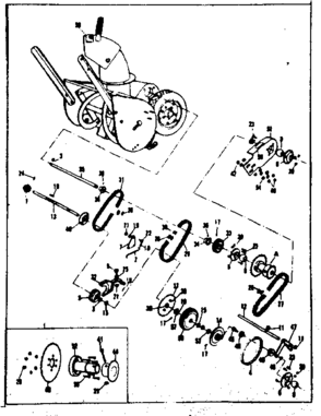 Drive Assembly Diagram and Parts List for 53682552  Craftsman Snow Blower