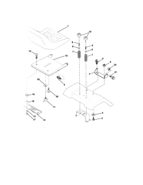 Seat Assembly Diagram and Parts List for 917273261  Craftsman Lawn Tractor