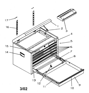 Tool Chest Diagram and Parts List for 706598930  Craftsman Tool Stand & Cart