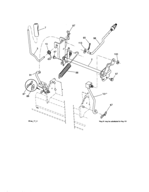 Lift Diagram and Parts List for 917280330  Craftsman Lawn Tractor