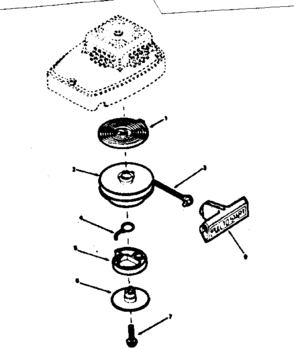 Rewind Starter & Housing Assembly 590614 Diagram and Parts List for 200651001  Craftsman Engine