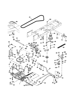 Ground Drive Diagram and Parts List for 917276393  Craftsman Lawn Tractor
