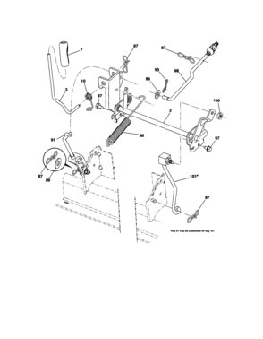 Lift Diagram and Parts List for 917286710  Craftsman Lawn Tractor