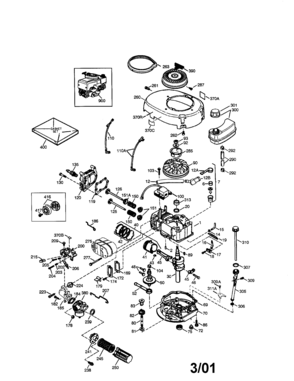 Engine Diagram and Parts List for 143013802  Craftsman Engine