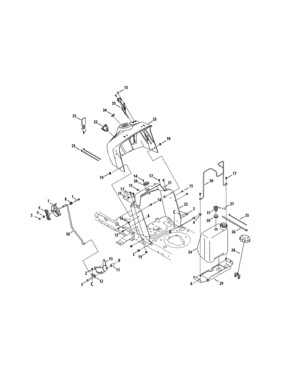 Upper Dash Panel/fuel Tank Diagram and Parts List for 247203742  Craftsman Lawn Tractor