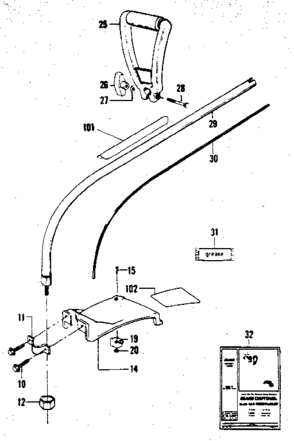 Drive Shaft Diagram and Parts List for 358798131  Craftsman Trimmer