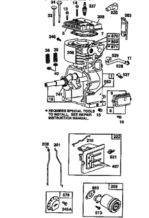 Engine 135212-0219-01 (71/500) Diagram and Parts List for 500135212-0219-01  Craftsman Engine