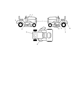 Decals Diagram and Parts List for 917288111  Craftsman Lawn Tractor